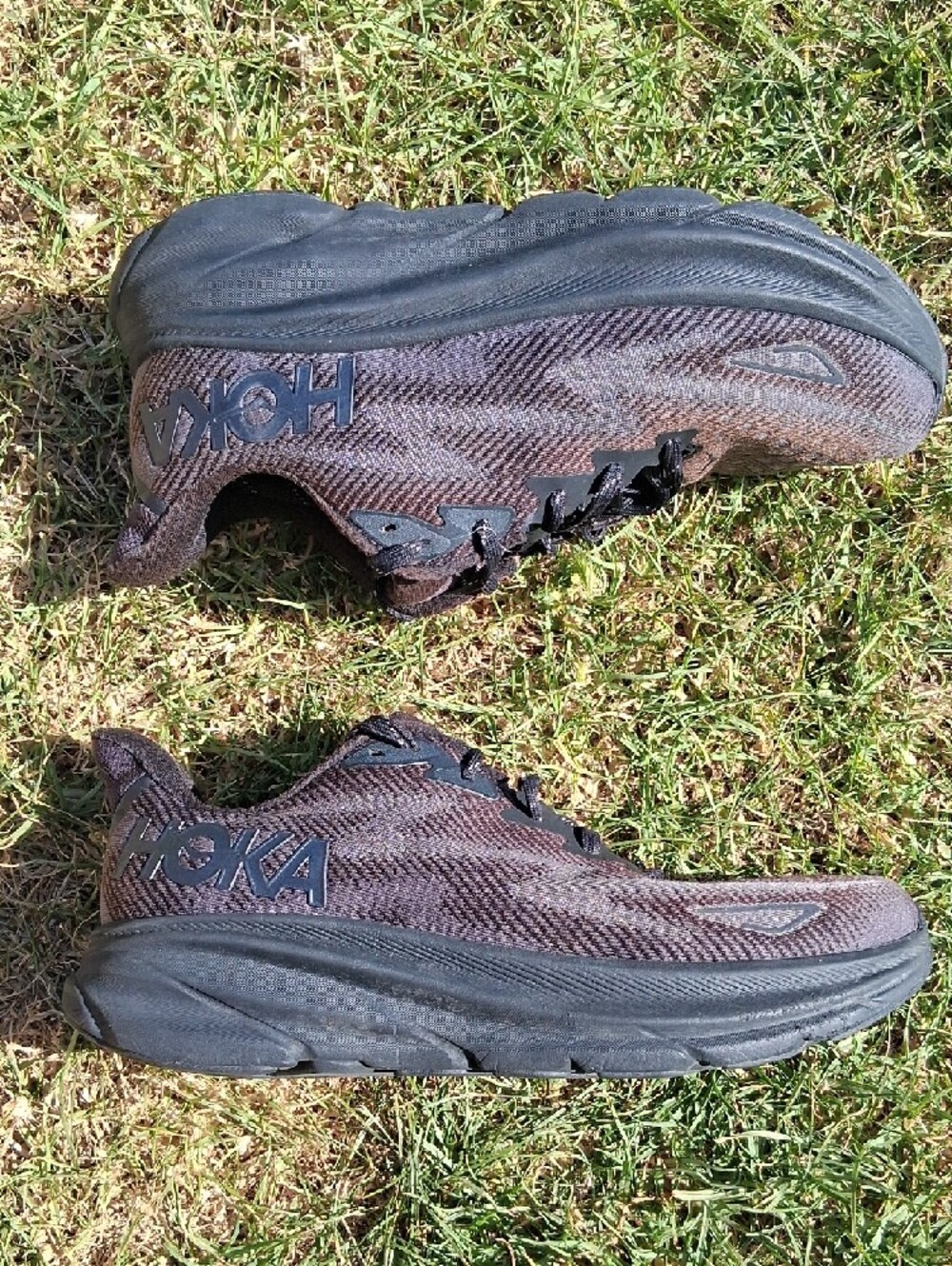Hoka Clifton 9 Men's Black/Grey Athletic Running Shoes - Picture 7 of 13